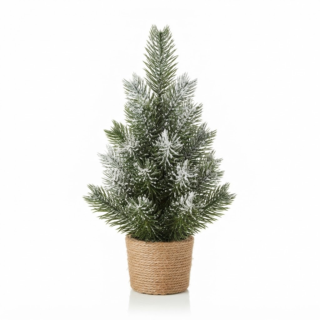 Snow-Dusted Mini Pine Tree Decor