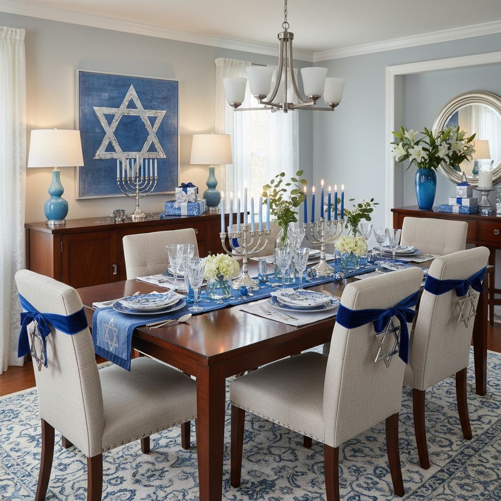 Transitional Hanukkah Dining Room