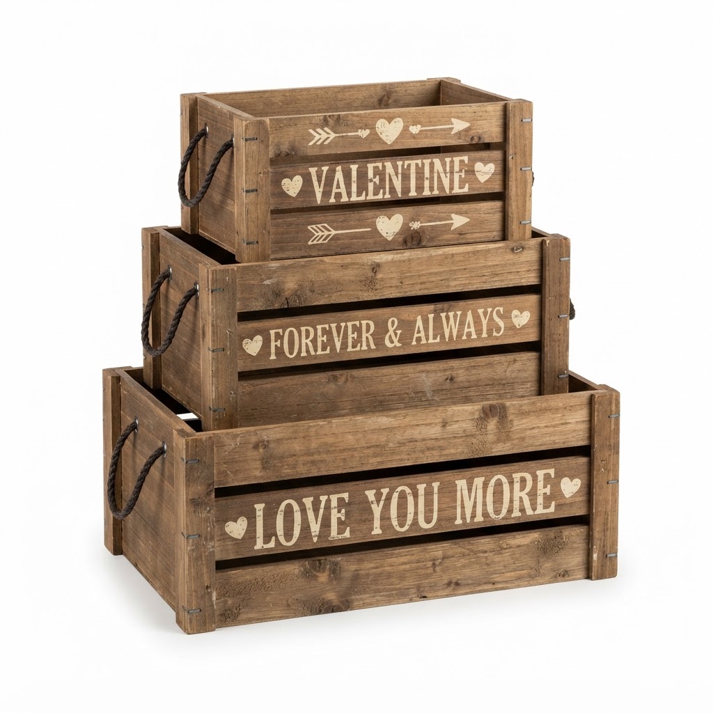 Stackable Wood Crate Set
