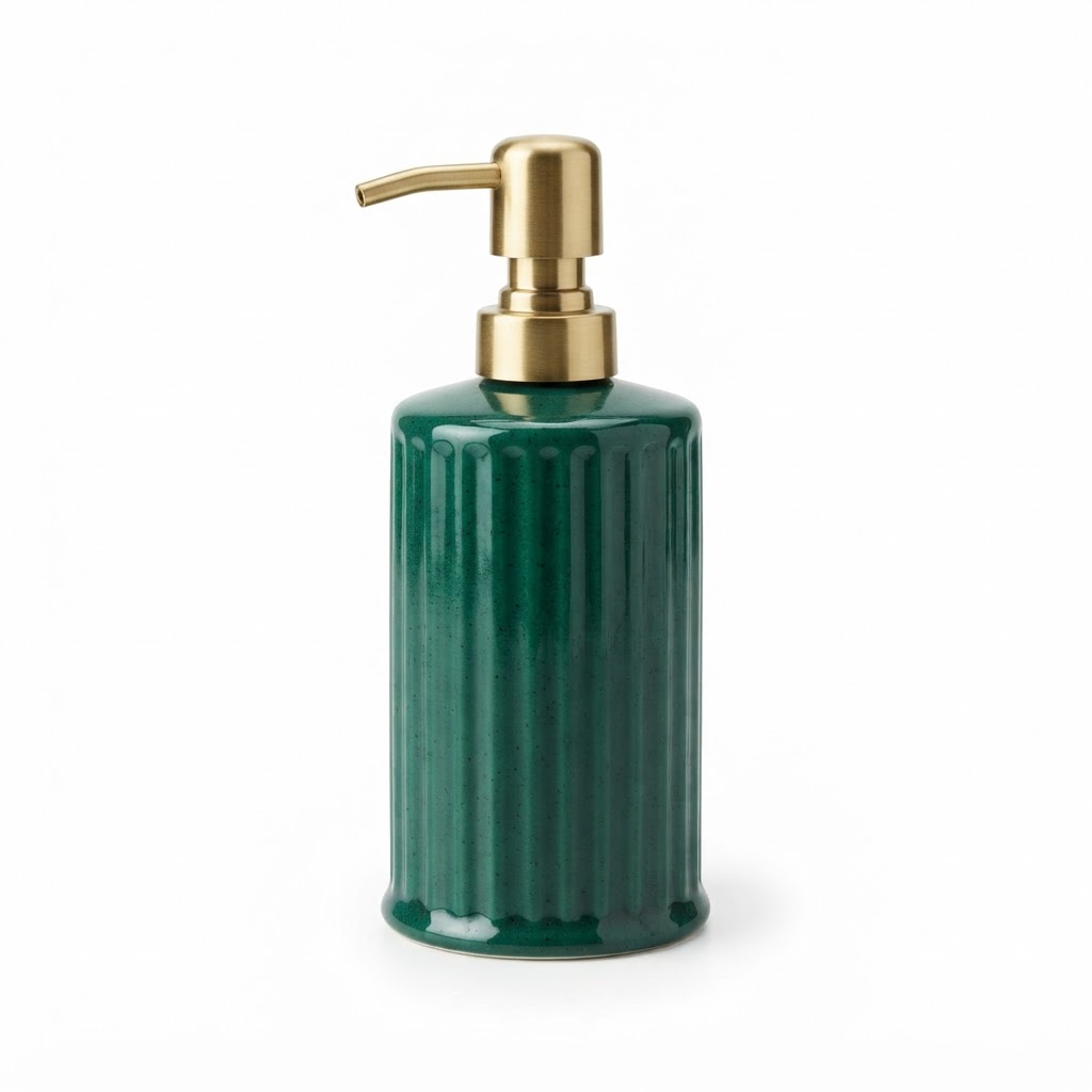 Emerald Green Soap Dispenser Set