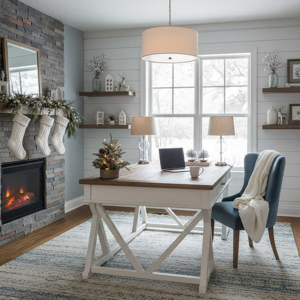Modern Farmhouse Winter Home Office
