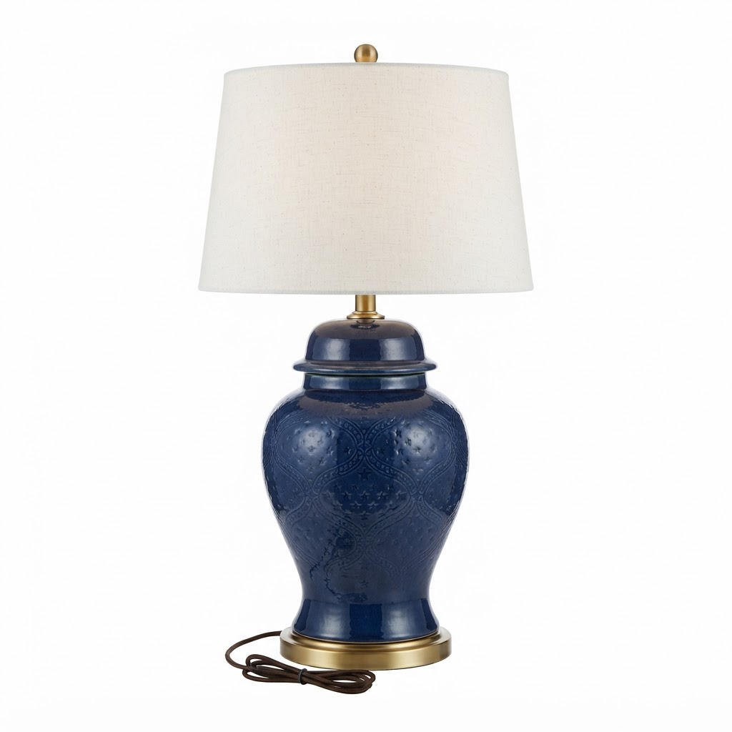 Navy Ceramic Table Lamp