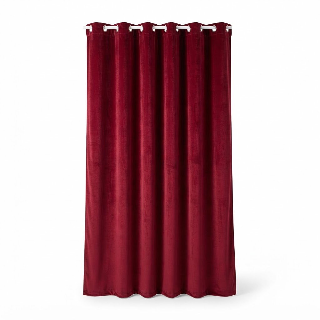 Velvet Deep Red Shower Curtain