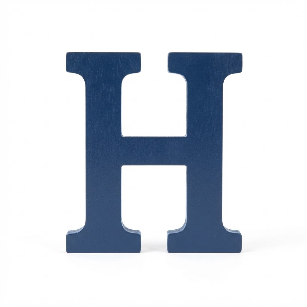 Navy Blue Wooden Wall Letters