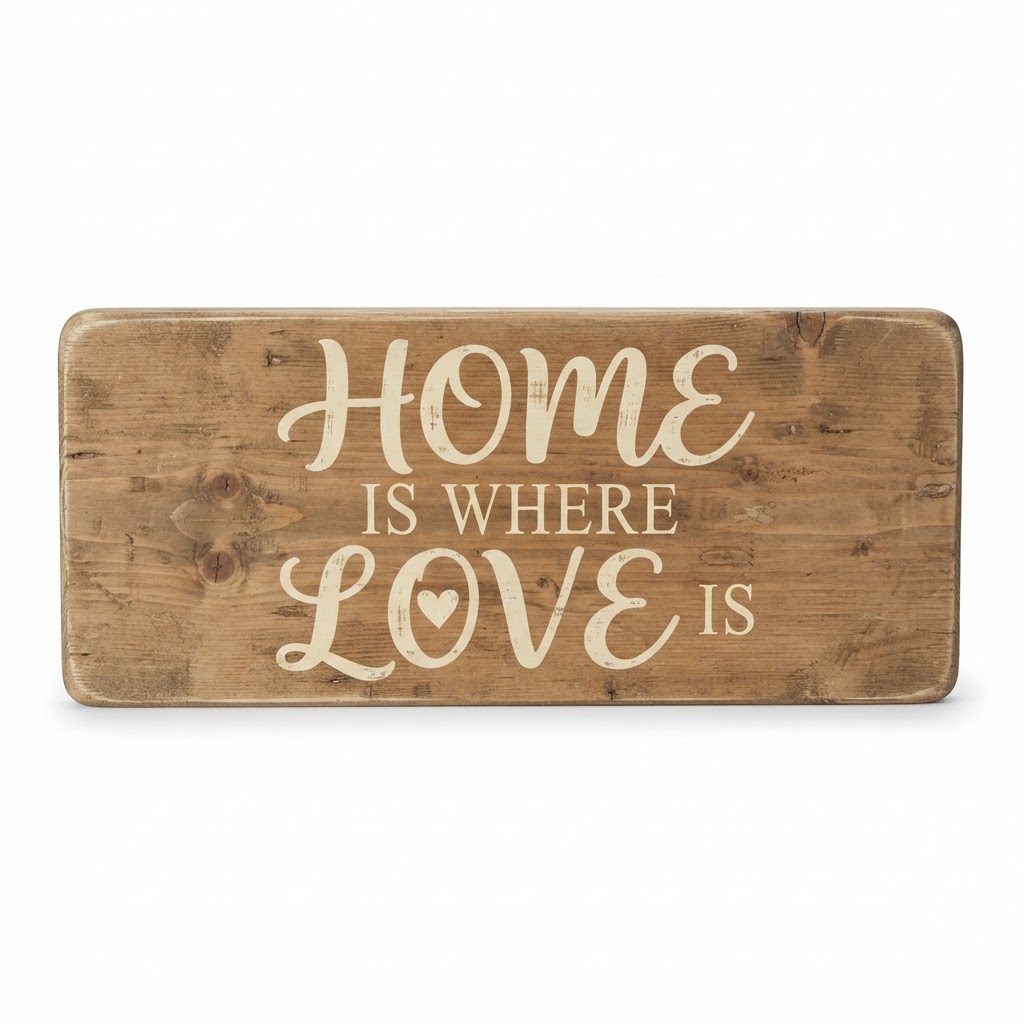 Wood 'Home Is Where Love Is' Sign