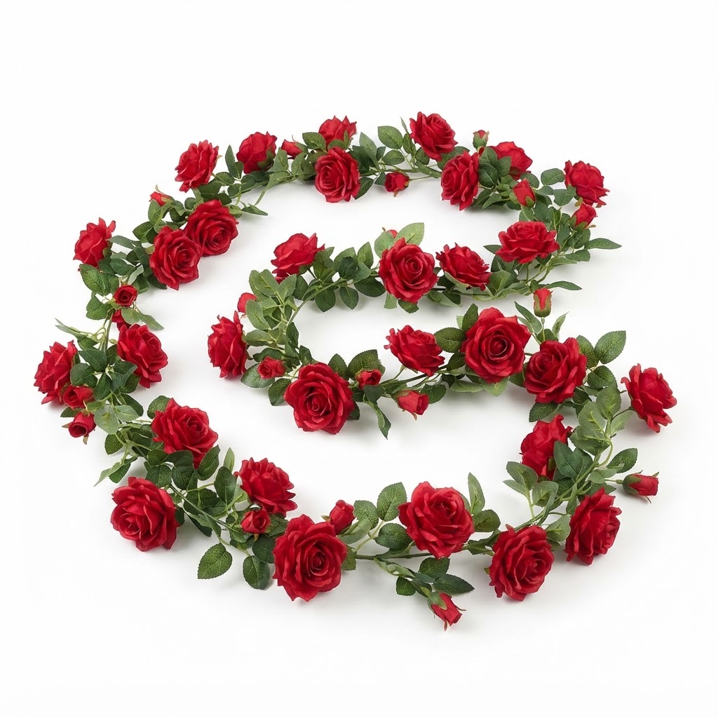 Faux Silk Rose Garland for Canopy