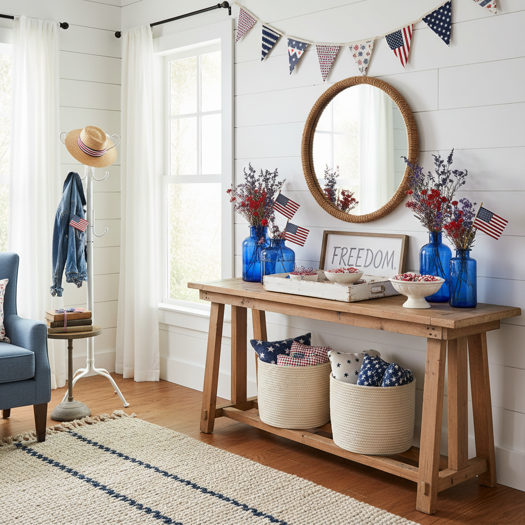 Modern Cottage Independence Day (4th of July) Entryway