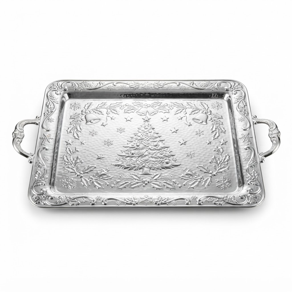 Silver Decorative Serving Tray