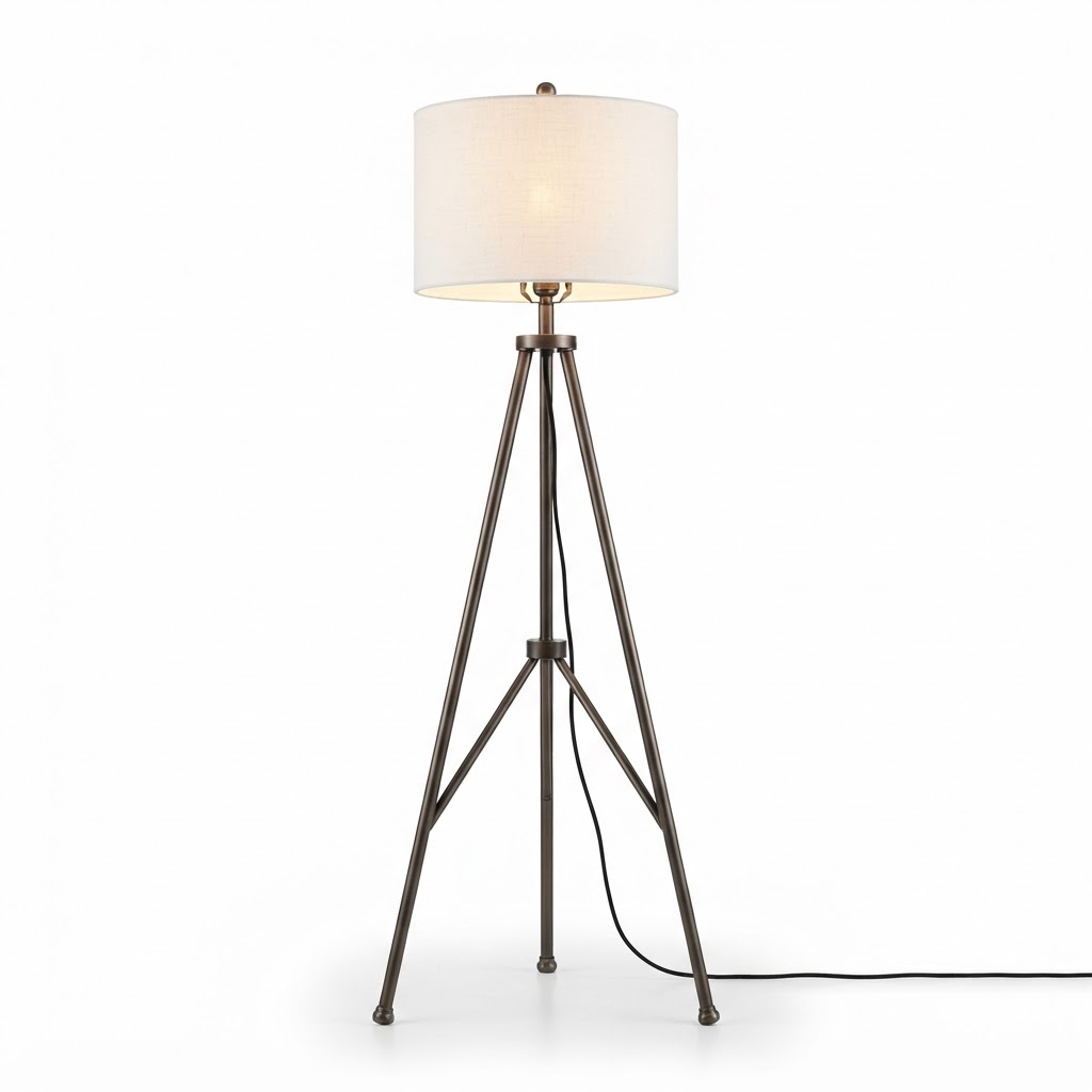 Transitional Metal Tripod Floor Lamp