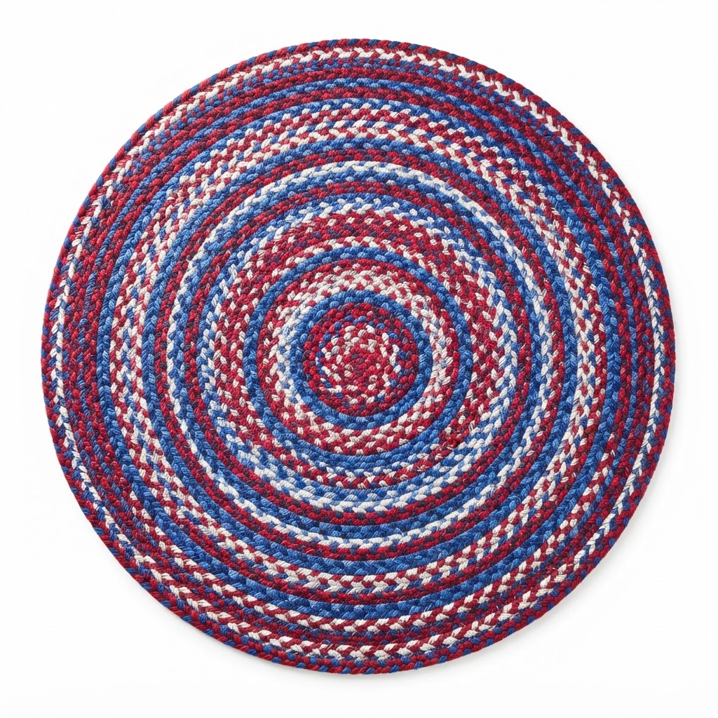 Red White and Blue Braided Rug