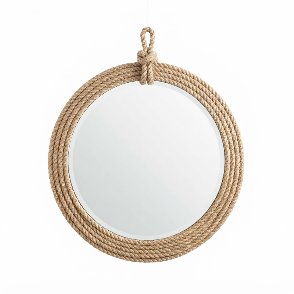 Rope Framed Circular Mirror