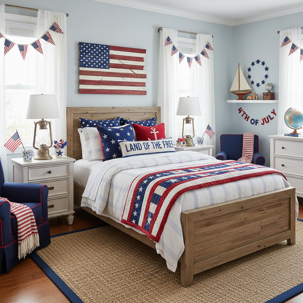 Modern Cottage Independence Day (4th of July) Child Bedroom (Boy)