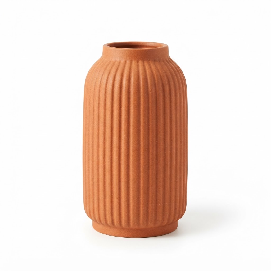 Ceramic Ribbed Vase
