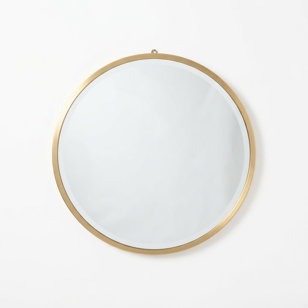 Brushed Gold Circular Wall Mirror