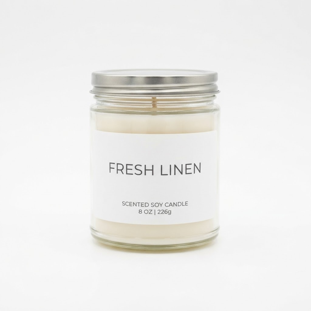 Fresh Linen Scented Soy Candle