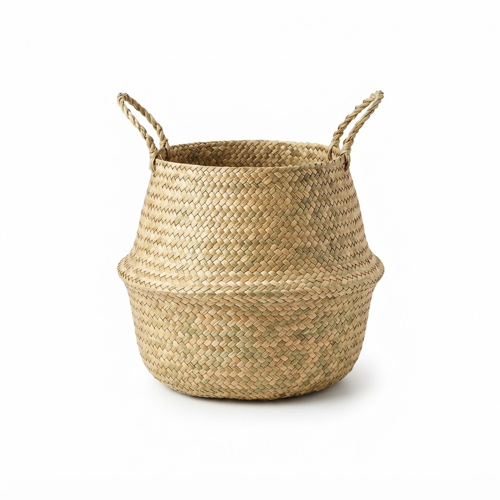 Woven Seagrass Belly Storage Basket