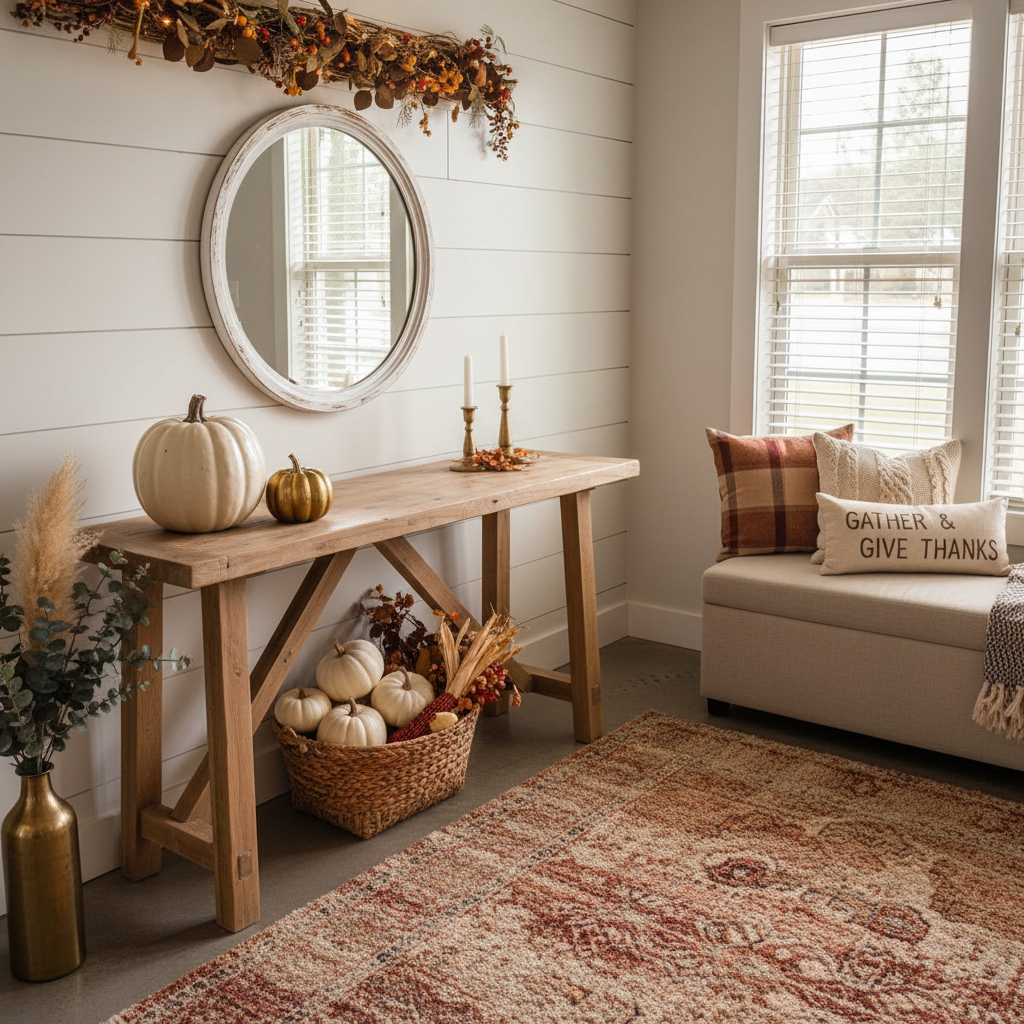 Modern Cottage Thanksgiving Entryway