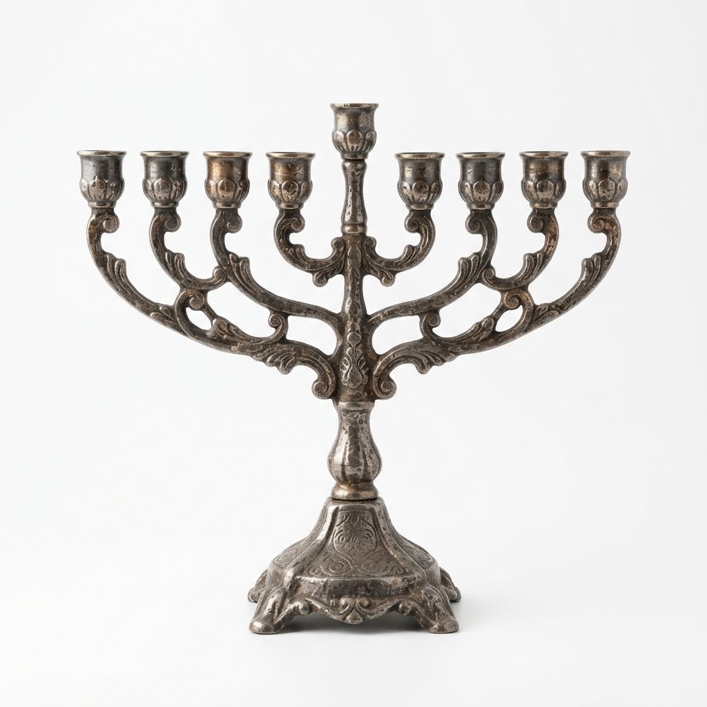Antique Finish Metal Menorah