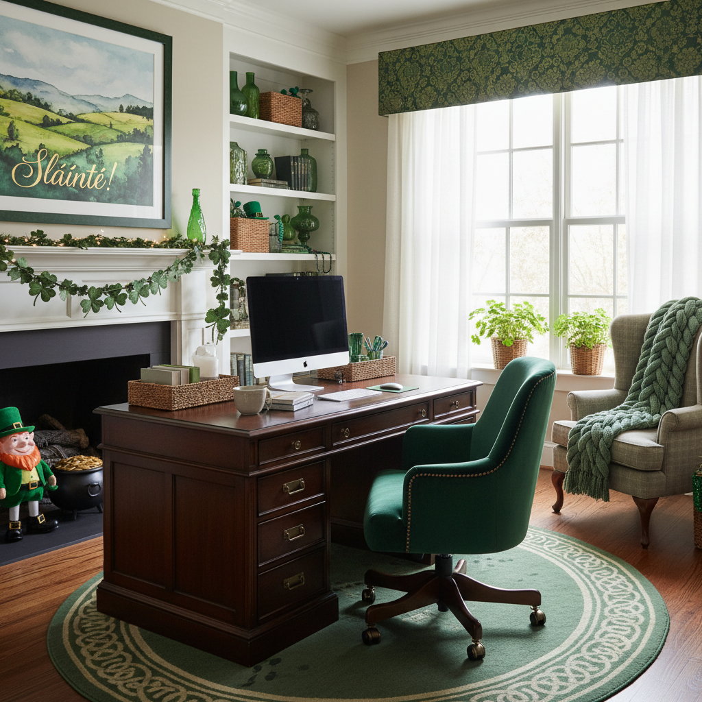 Traditional St. Patrick's Day Home Office