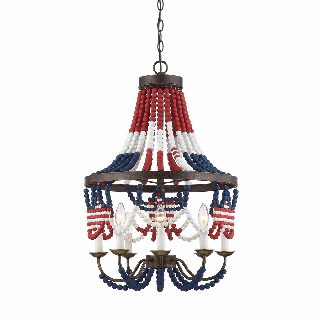 Beaded Patriotism Style Chandelier
