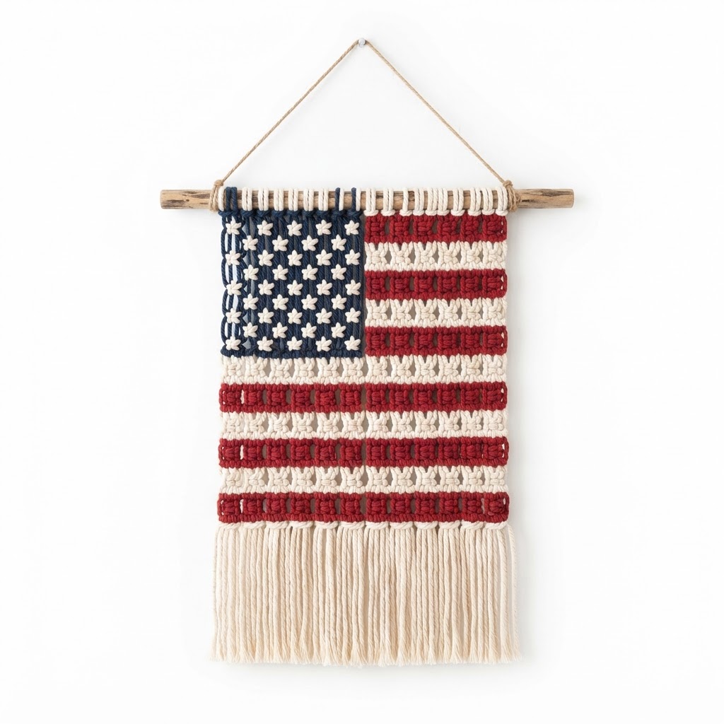 Macrame Patriotic Wall Hanging