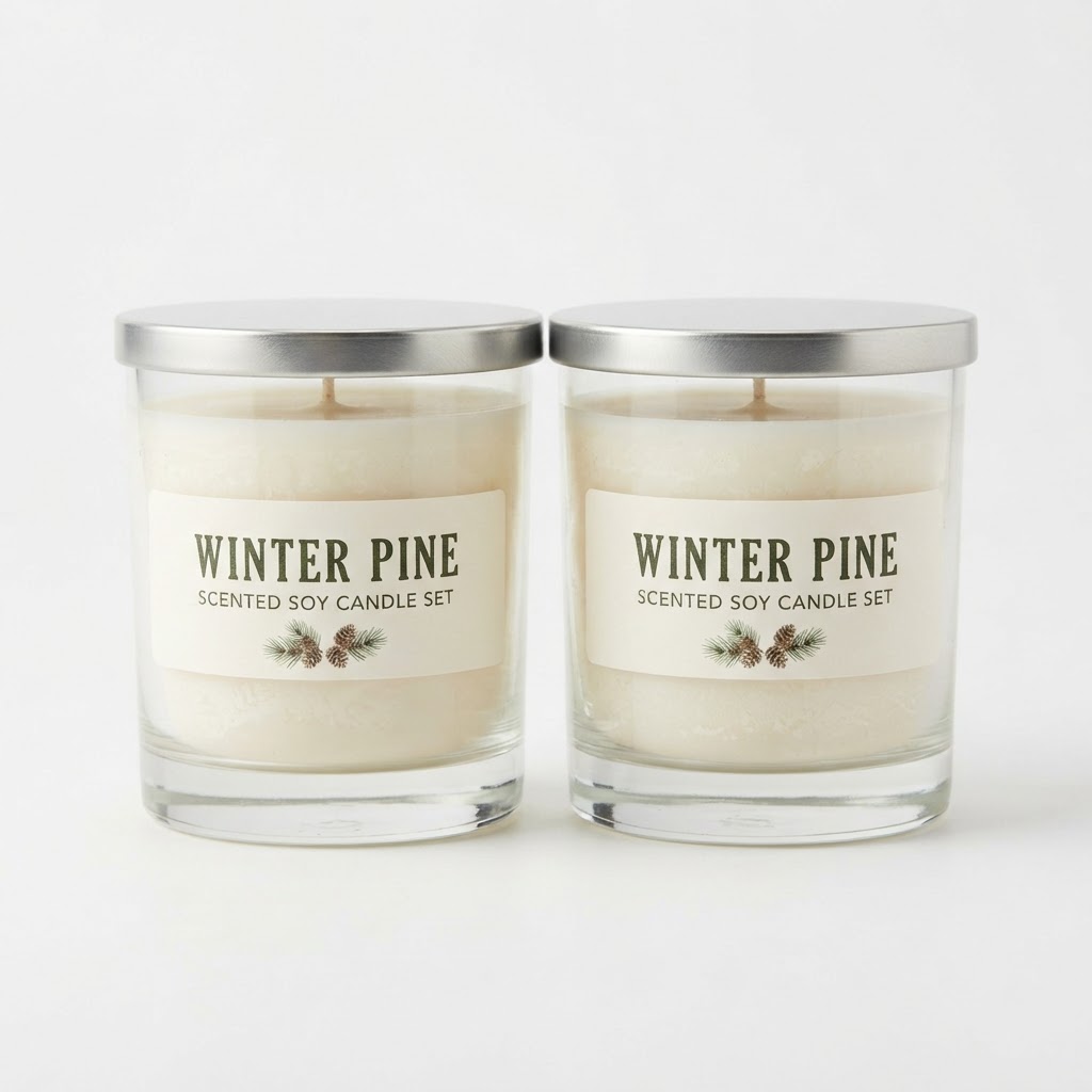 Winter Pine Scented Soy Candle Set