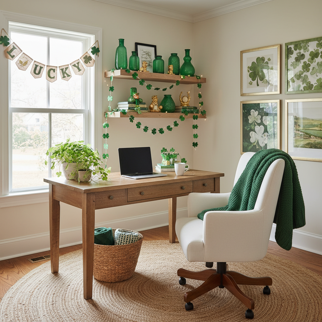 Modern Cottage St. Patrick's Day Home Office