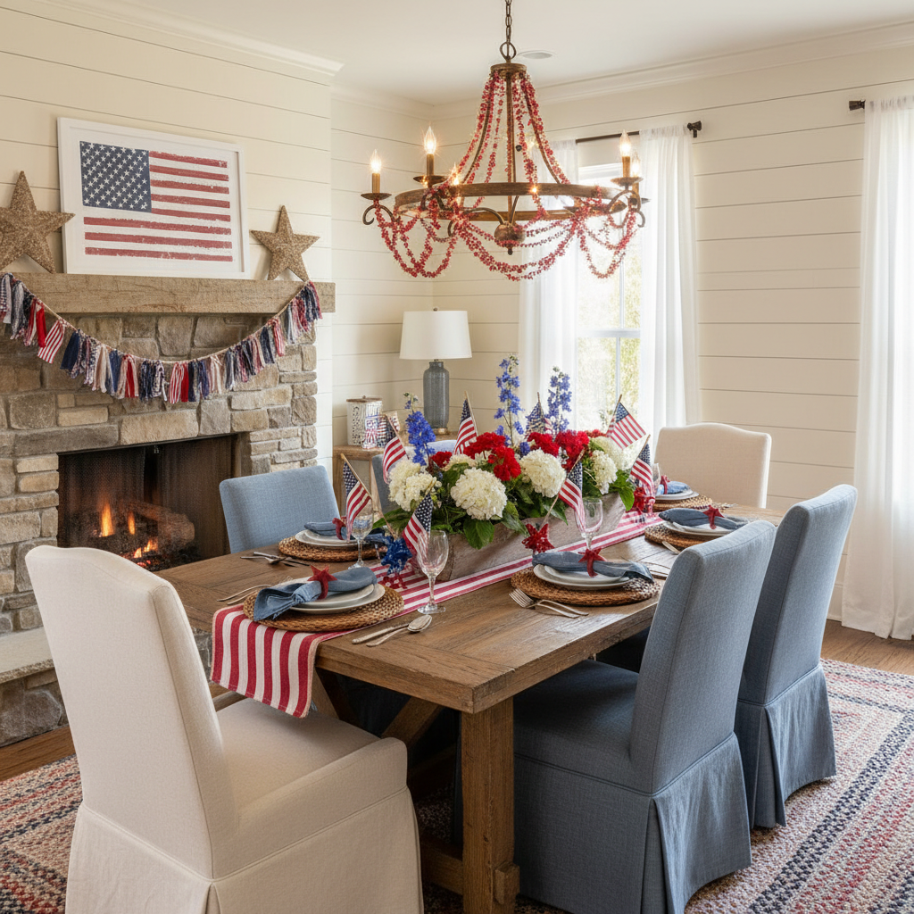 Modern Farmhouse Independence Day (4th of July) Dining Room