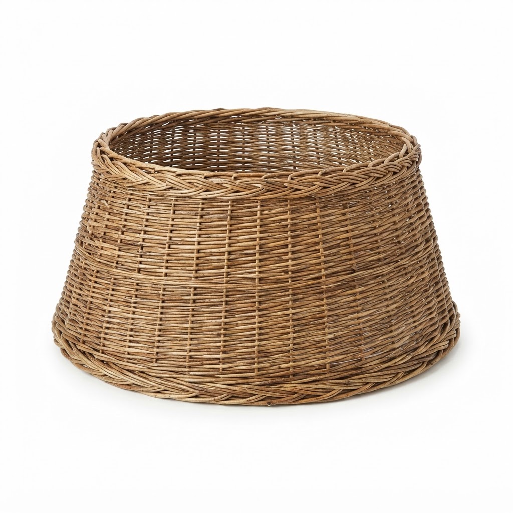Woven Willow Tree Skirt Basket