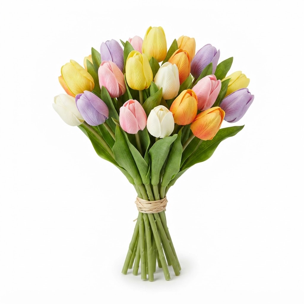 Faux Tulip Spring Bouquet