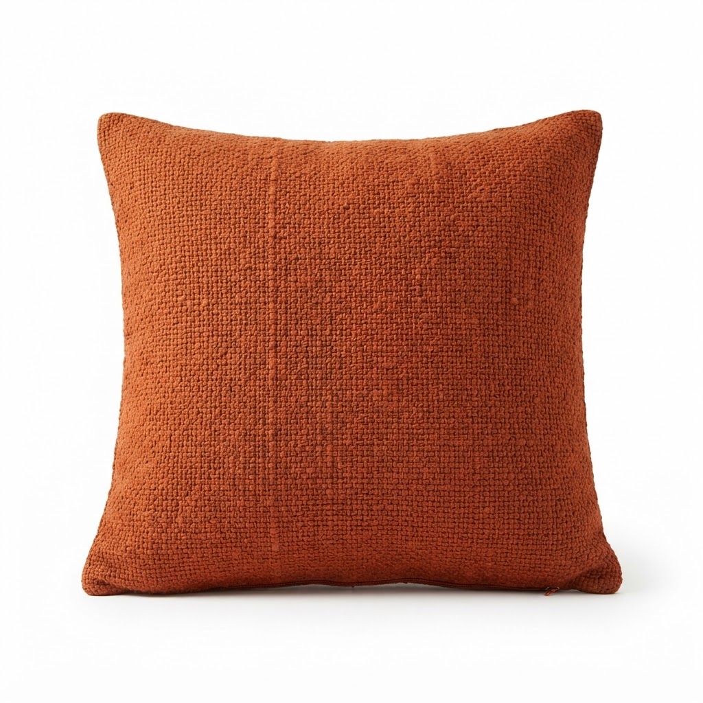 Textured Rust Throw Pillow