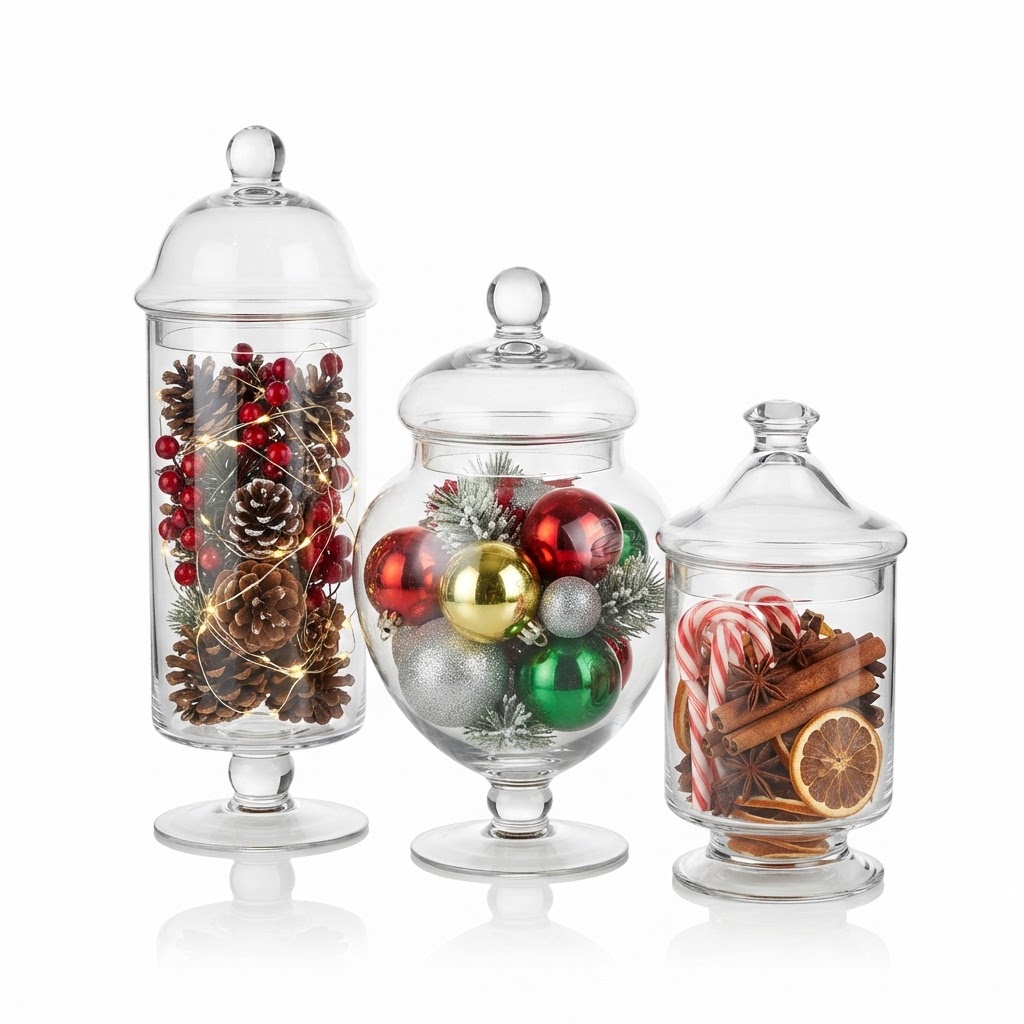 Elegant Glass Apothecary Jars Set