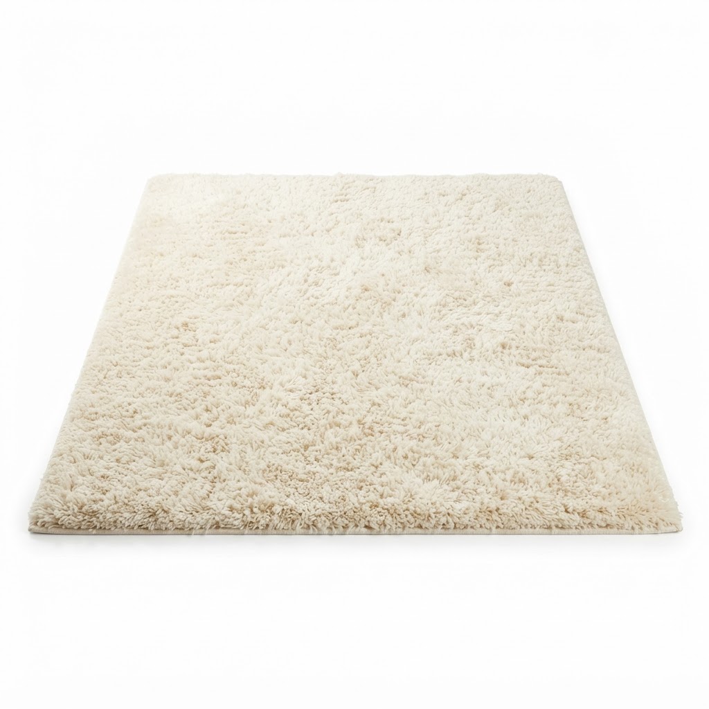 Cream Shag Area Rug
