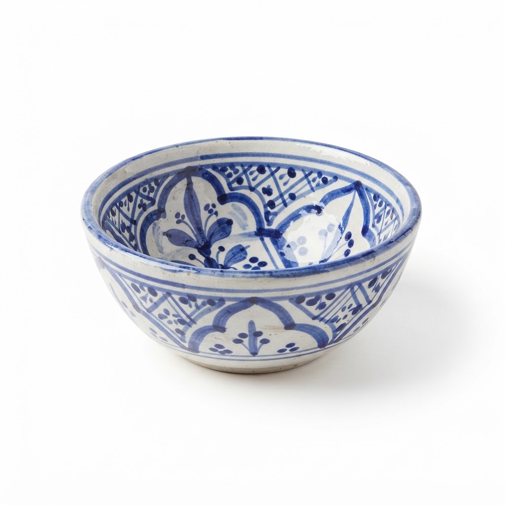 Hand-Painted Blue and White Ceramic Bowls