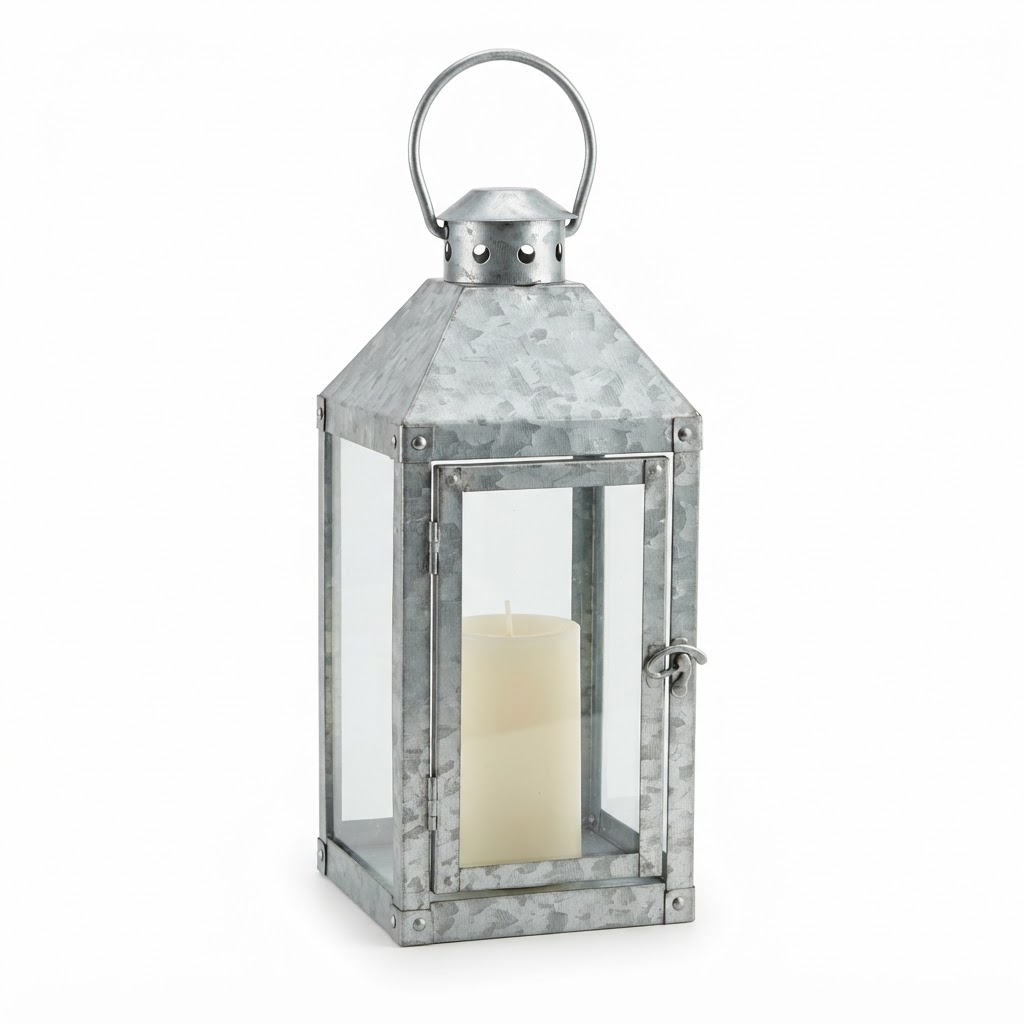 Galvanized Metal Candle Lanterns