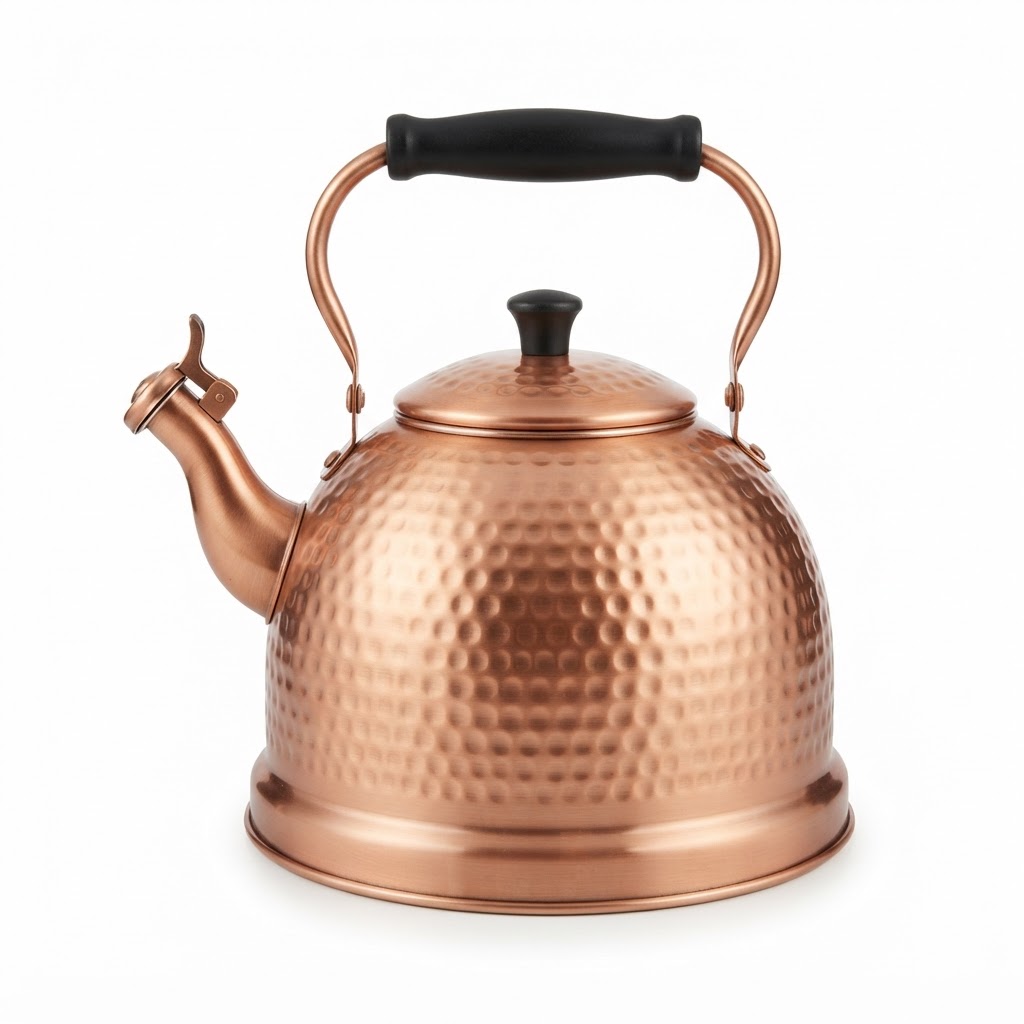 Hammered Copper Whistling Tea Kettle