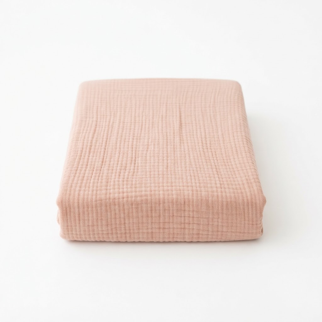 Blush Pink Cotton Muslin Crib Sheet
