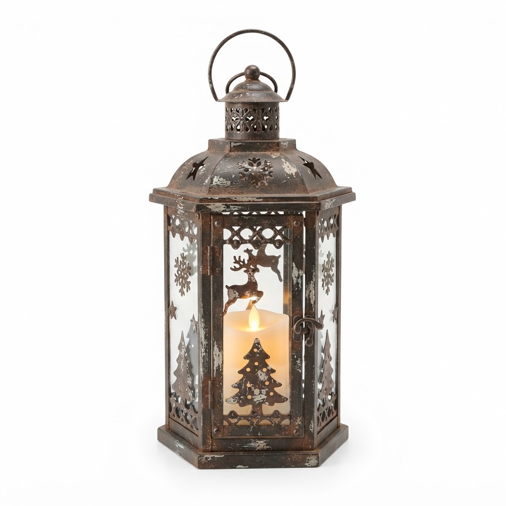 Distressed Metal Lantern