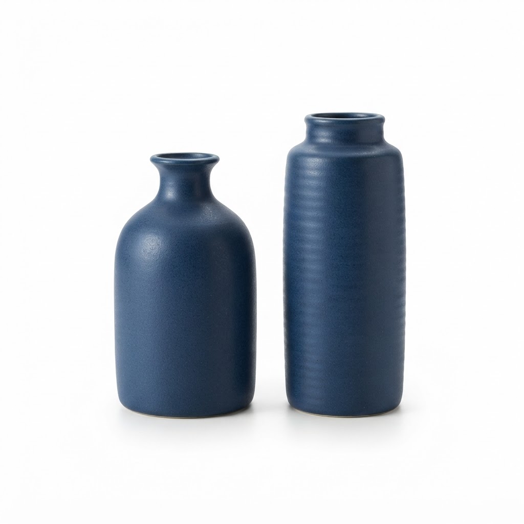 Blue Ceramic Vase Set