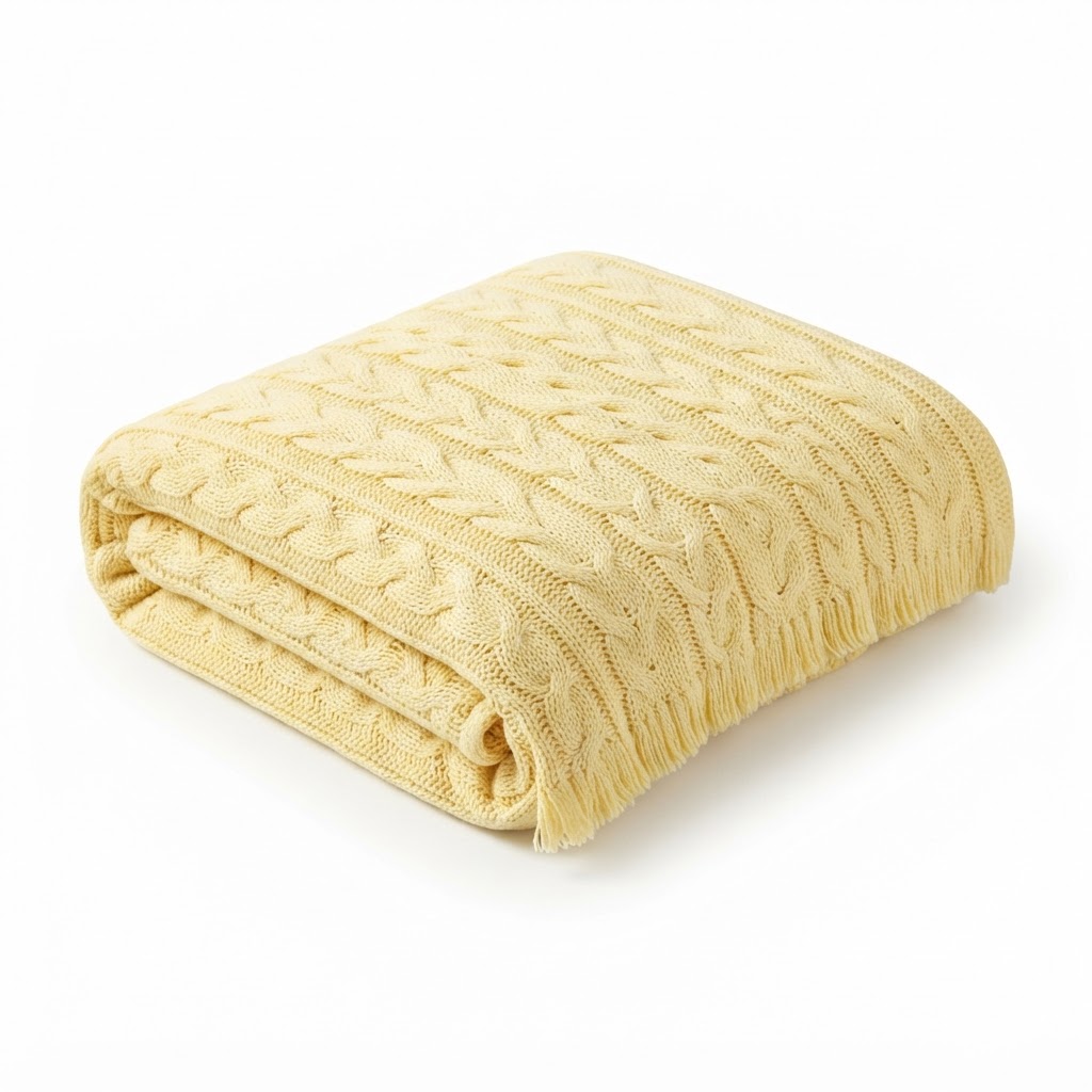 Transitional Cotton Cable Knit Throw