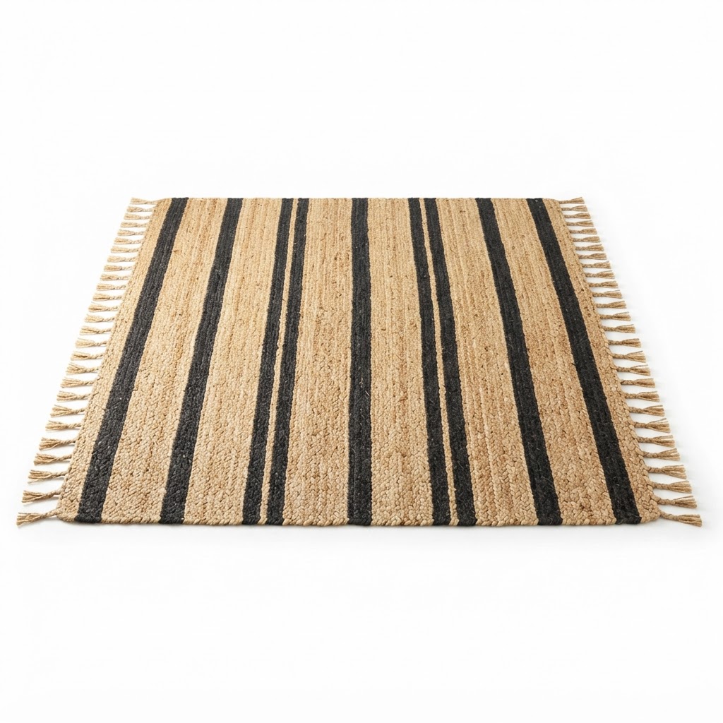 Striped Jute Area Rug