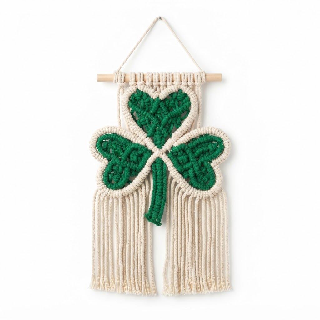 Macrame Shamrock Wall Hanging
