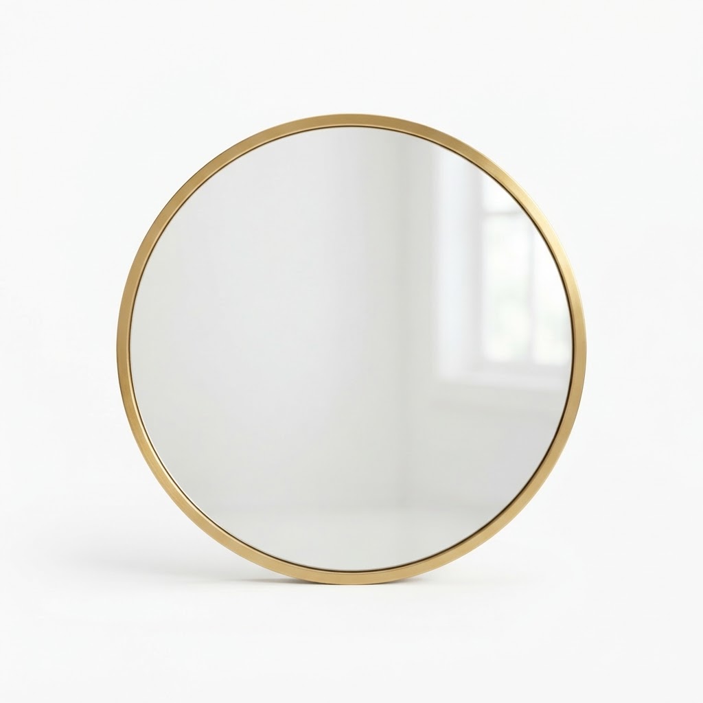 Gold Round Mirror