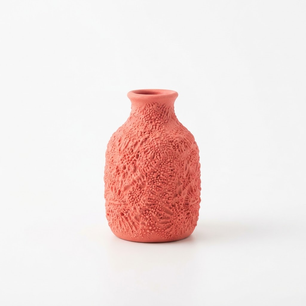Coral Textured Bud Vase