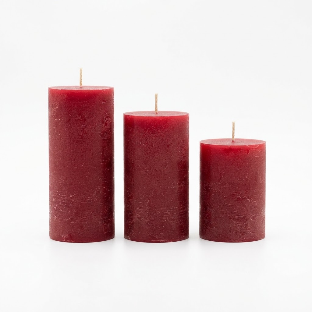 Unscented Wax Pillar Candle Set