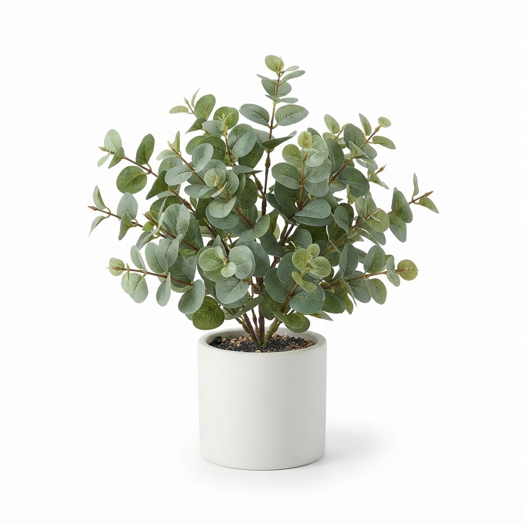 Faux Potted Eucalyptus Plant