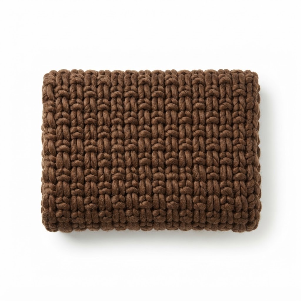 Chunky Knit Brown Throw