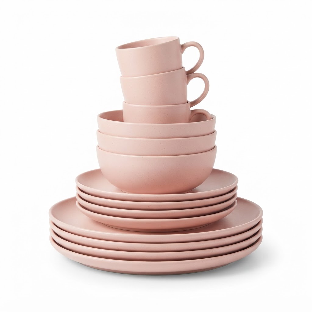 Matte Blush Ceramic Dinnerware Set