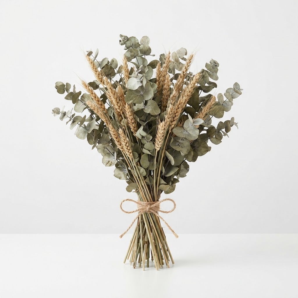Dried Eucalyptus and Wheat Bouquet