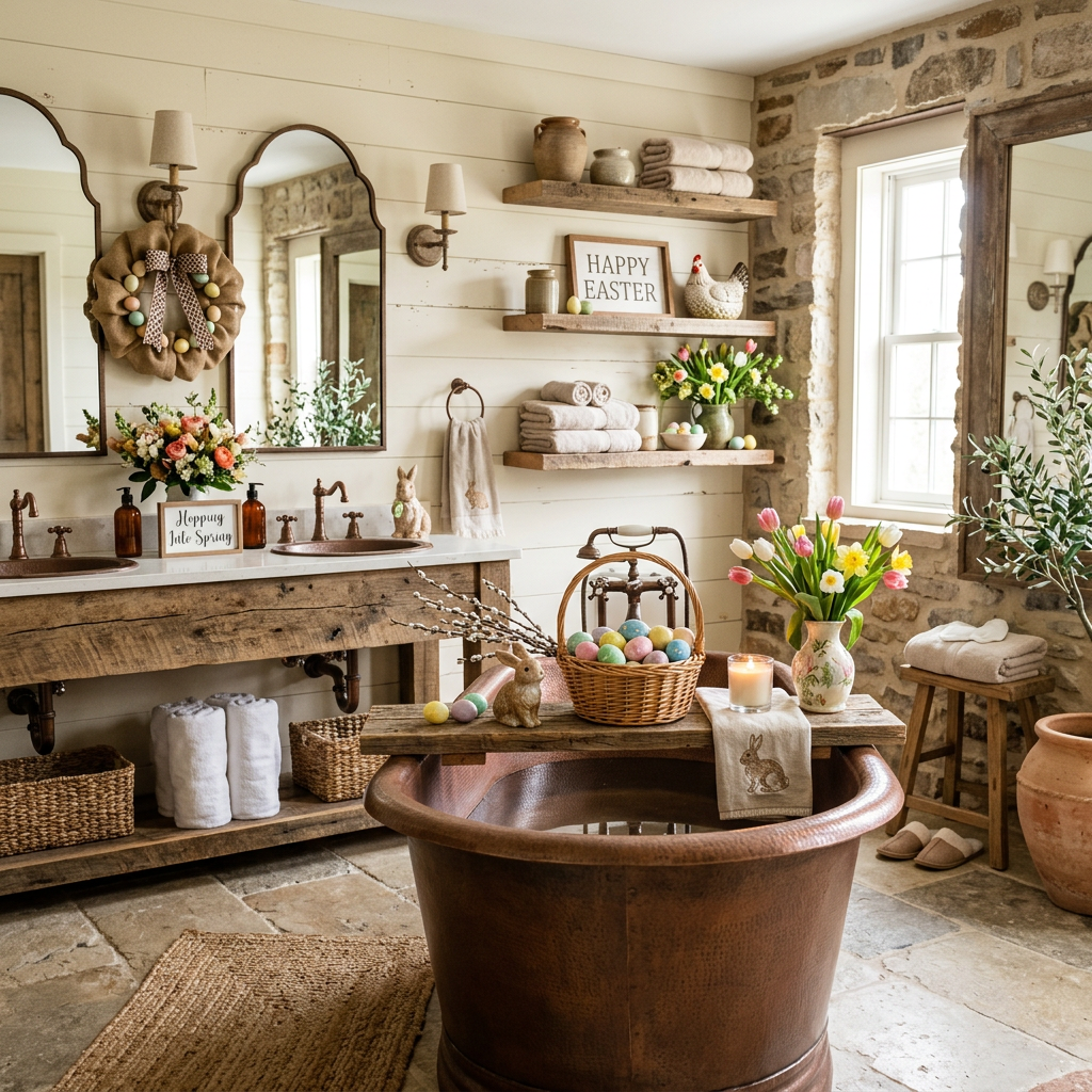 Rustic Easter Master Bathroom